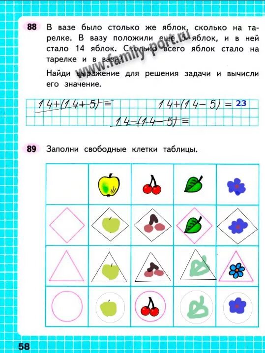 Математика 2 класс рабочая тетрадь 58