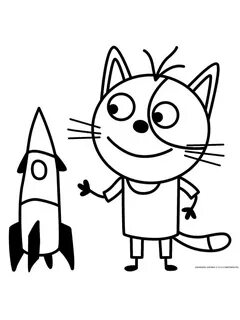 Раскраска 3 кота для детей 3 4