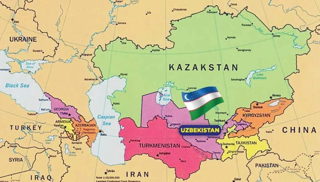 Таджикистан это азия. Казахстан и Узбекистан на карте. Узбекистан на карте Азии с границами.