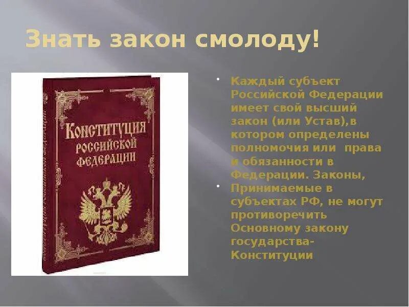 Знаю закон. Законы субъектов. Законы субъектов Федерации. Законы субъектов РФ фото.