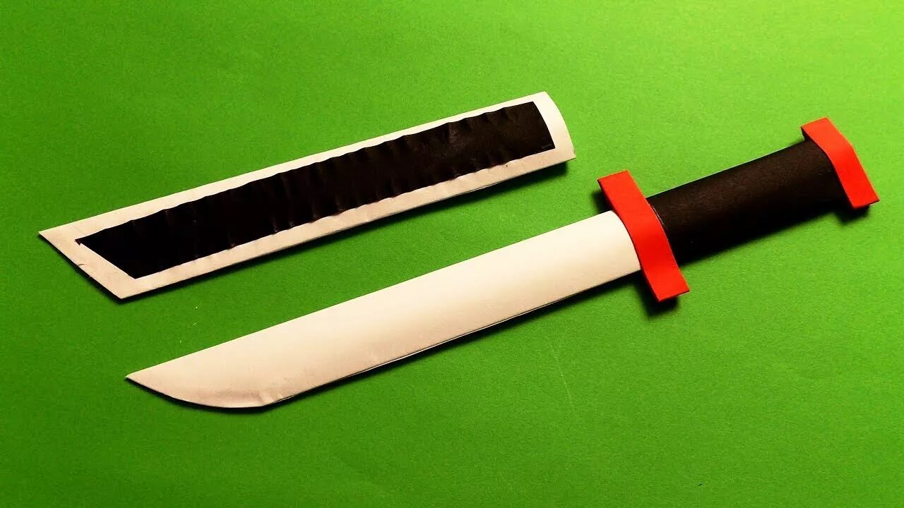 Простой нож из бумаги а4 без ножниц и клея A simple A4 paper knife without sciss
