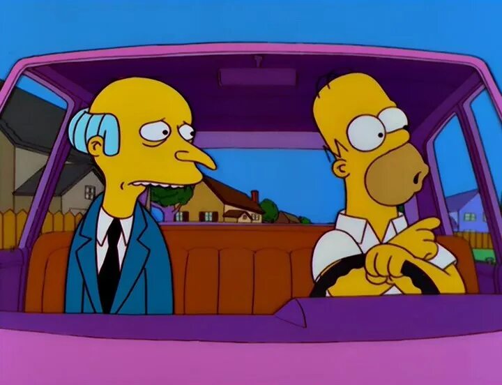 Дорогой вообще то. Машина мистера бёрнса Симпсонов. Гомер симпсон в детстве. Синяя машина симпсоны. Гомер симпсон в машине.