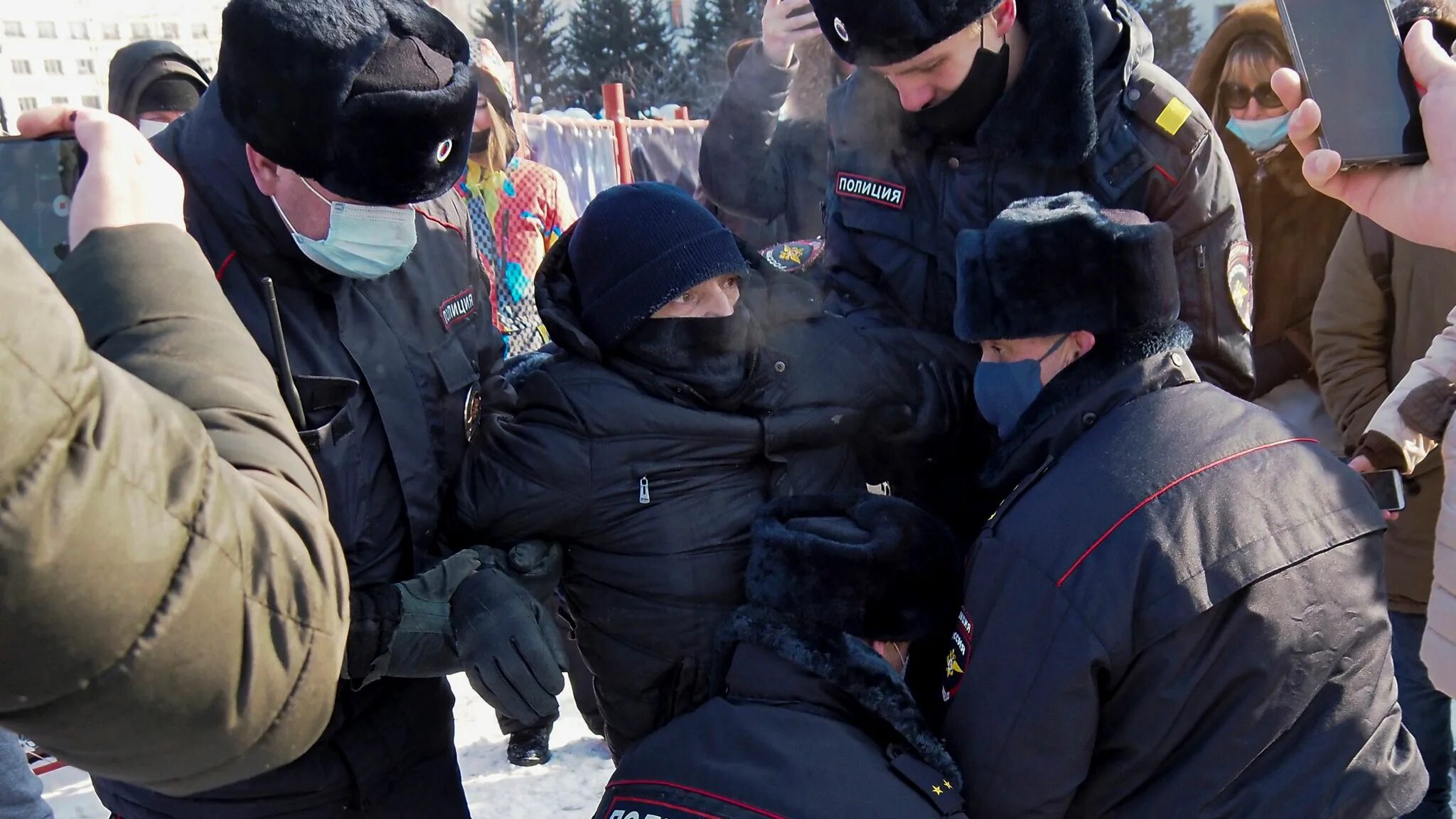 Митинг в поддержку Навального 23 января 2021. Задержание протестующих в Москве. Митинг как прошло