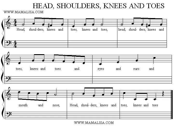 Head knees and toes. Head Shoulders Knees and Toes Ноты. Head and Shoulders Knees and Toes песня. Ноты head Shoulder Toe Knee and Toe. Head Shoulders Knees.