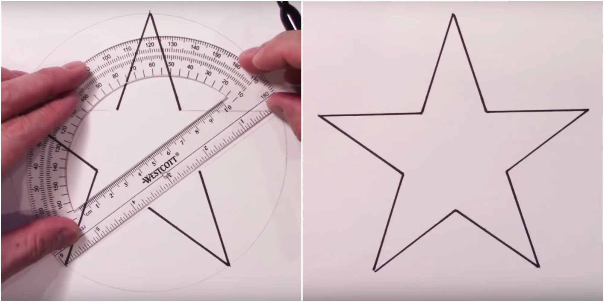 Нарисовать звезду с помощью линейки
