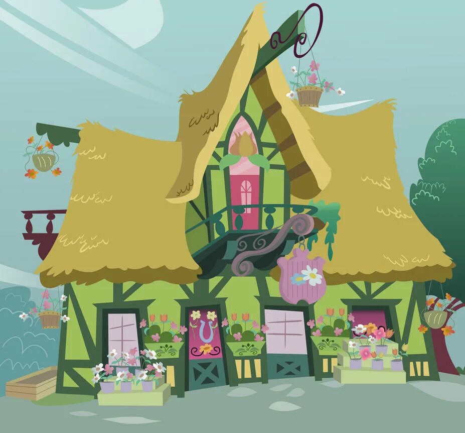 Май литл пони понивиль. My little Pony Понивилль. Домик Флаттершай МЛП. My little Pony Ponyville. Мой маленький пони дом Флаттершай.