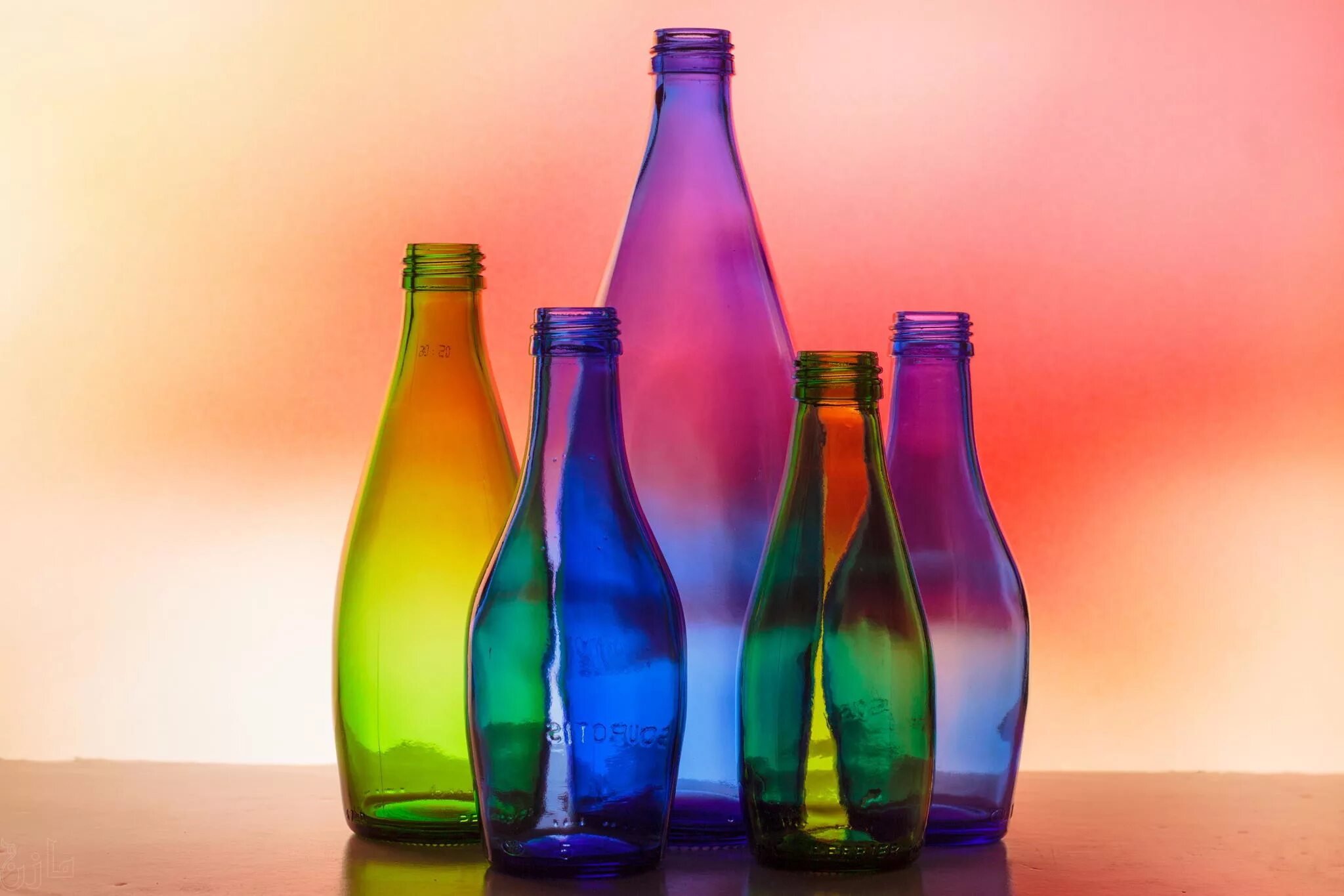 Coloured bottles