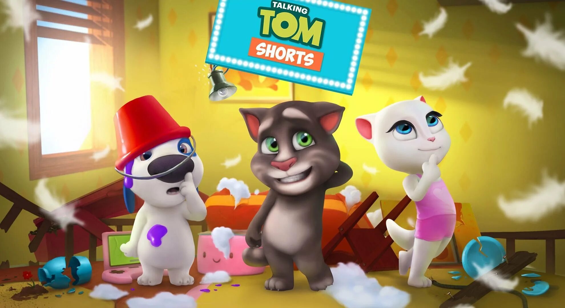 Том лучшие друзья игра. Talking Tom shorts Анджела. Том Анджела Хэнк. Говорящий том Анджела Хэнк Джинджер и Бен. Игра talking Tom friends.