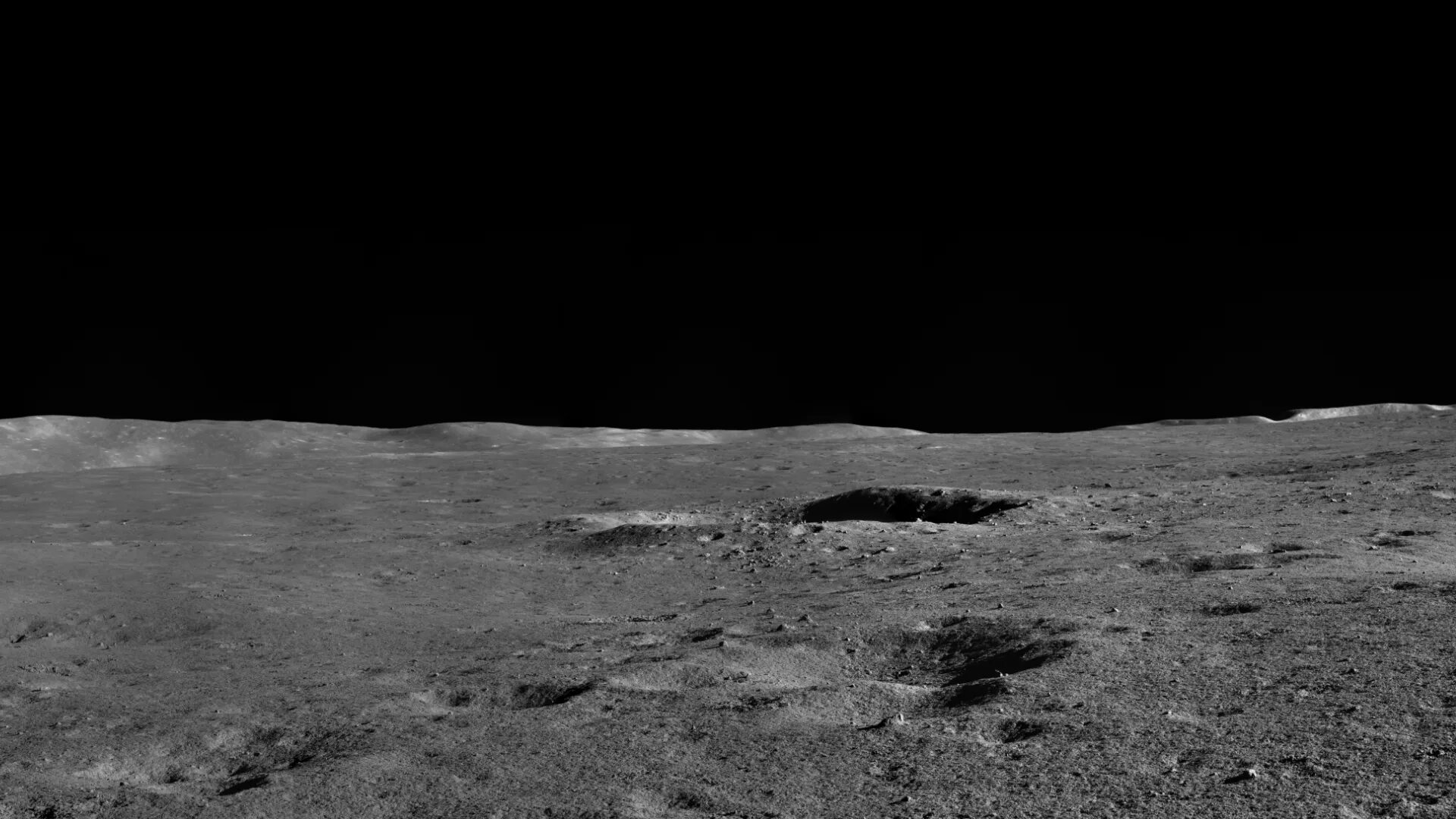 Юйту-2. Луноход Юйту-2. Снимок поверхности Луны. Поверхность Луны ландшафт. Видимые края луны 4