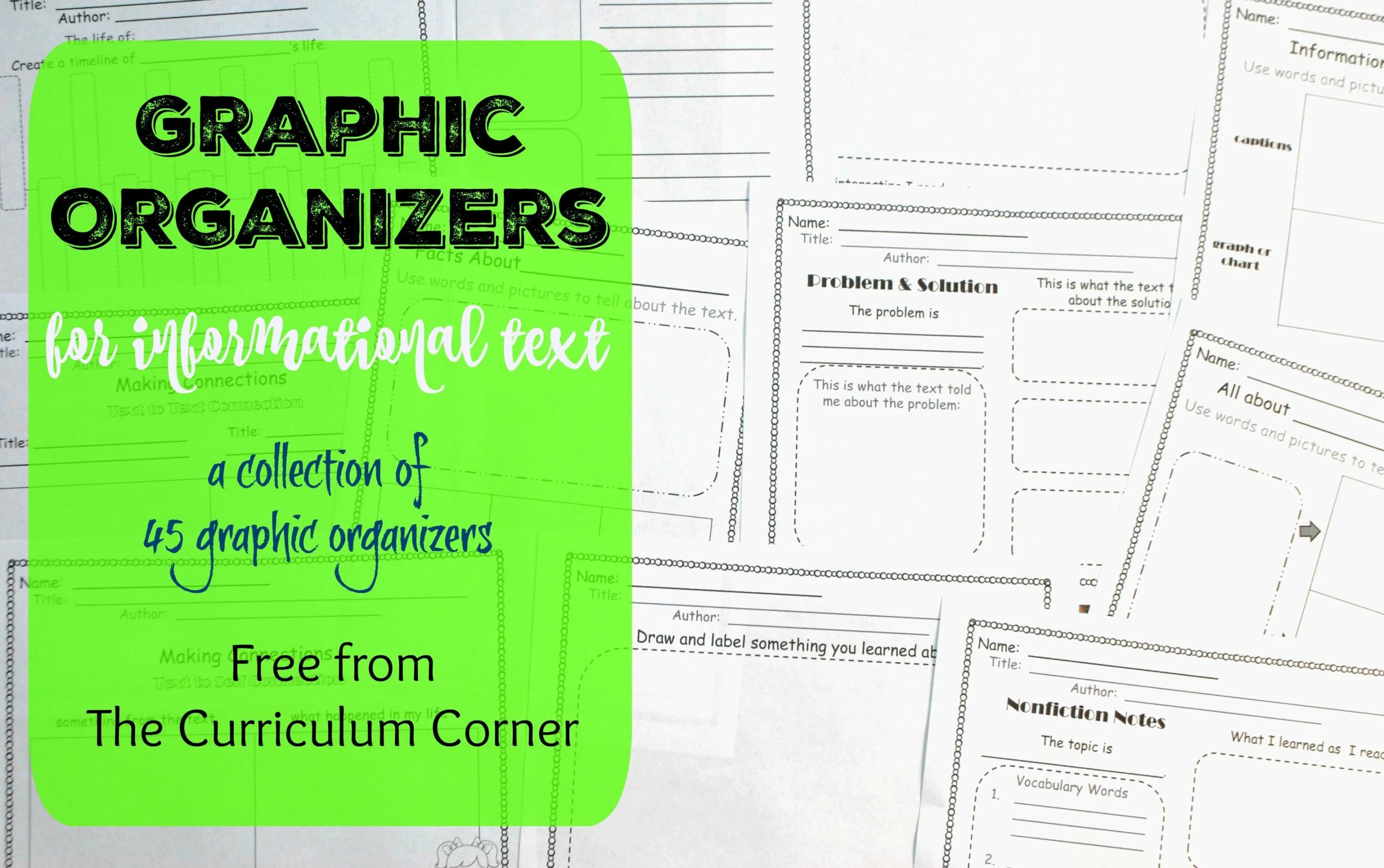 Text Organizers. Information text. Graphic text. Organizer for reading. Text graphics