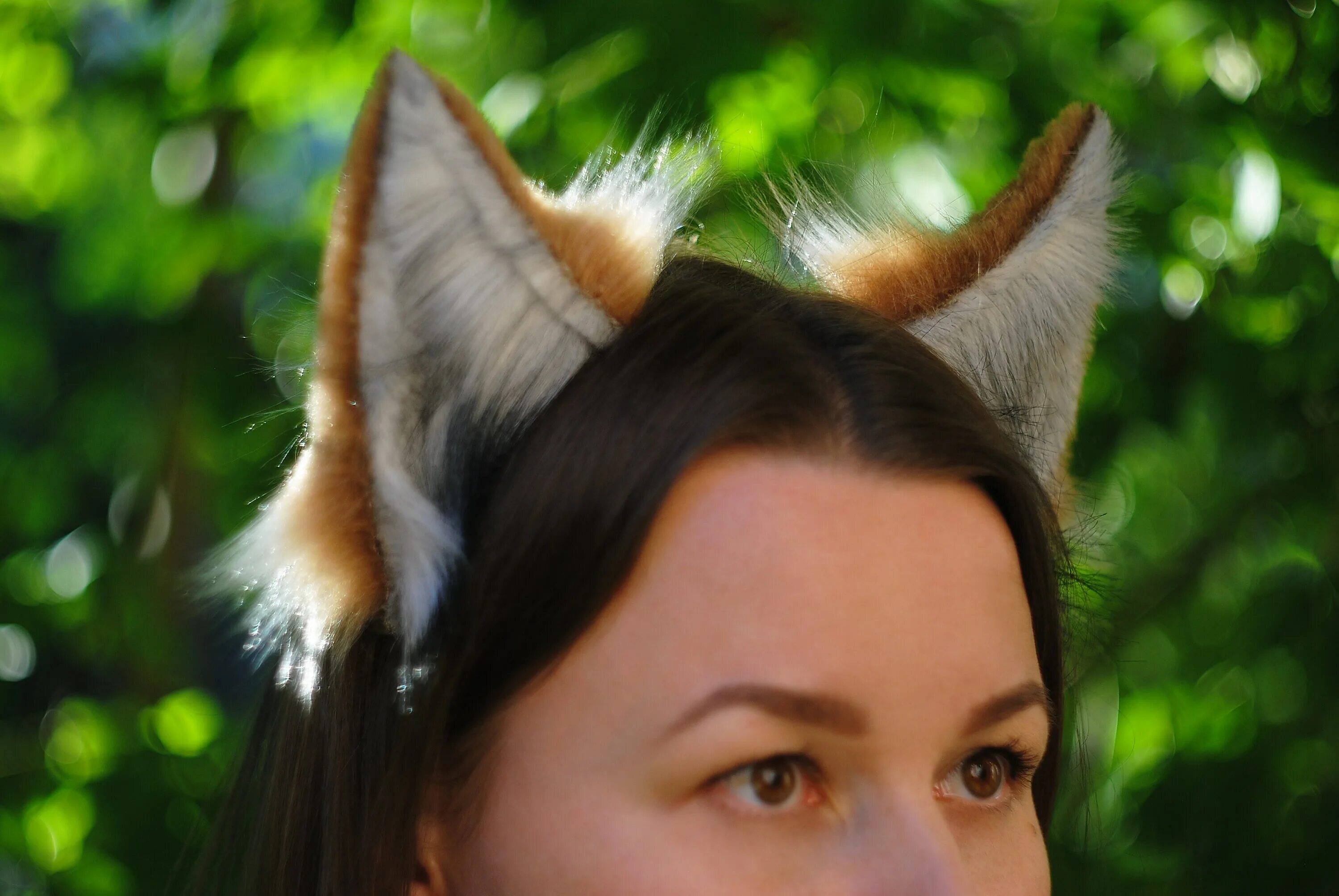 Fox ears. Лисьи ушки. Уши лисы. Кошачьи уши. Лисьи ушки на ободке.