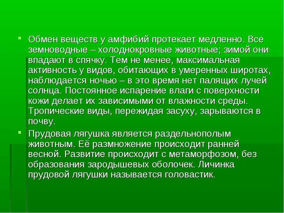 Обмен веществ у амфибий. Обмен веществ у земноводных. Обмен веществ у земноводных и пресмыкающихся. Интенсивность обмена веществ у земноводных.