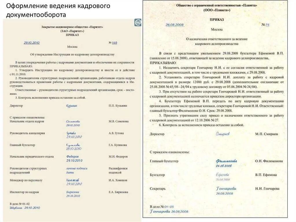 Приказы гпд