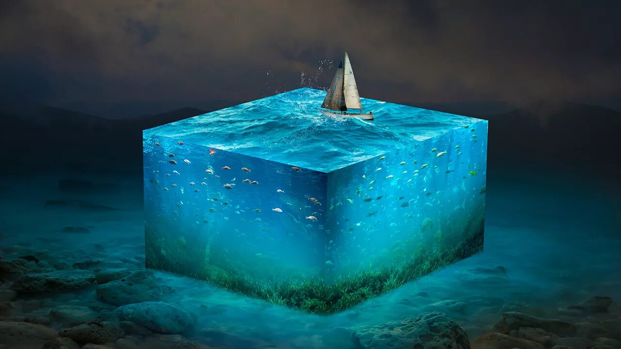 D вода. Куб для воды. Море из кубиков. Вода 3д. Море куб.