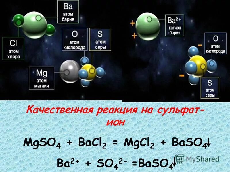 Сульфат магния bacl2. Качественная реакция на сульфат магния. Качественная реакция на сульфон нон. Формула воды и бария