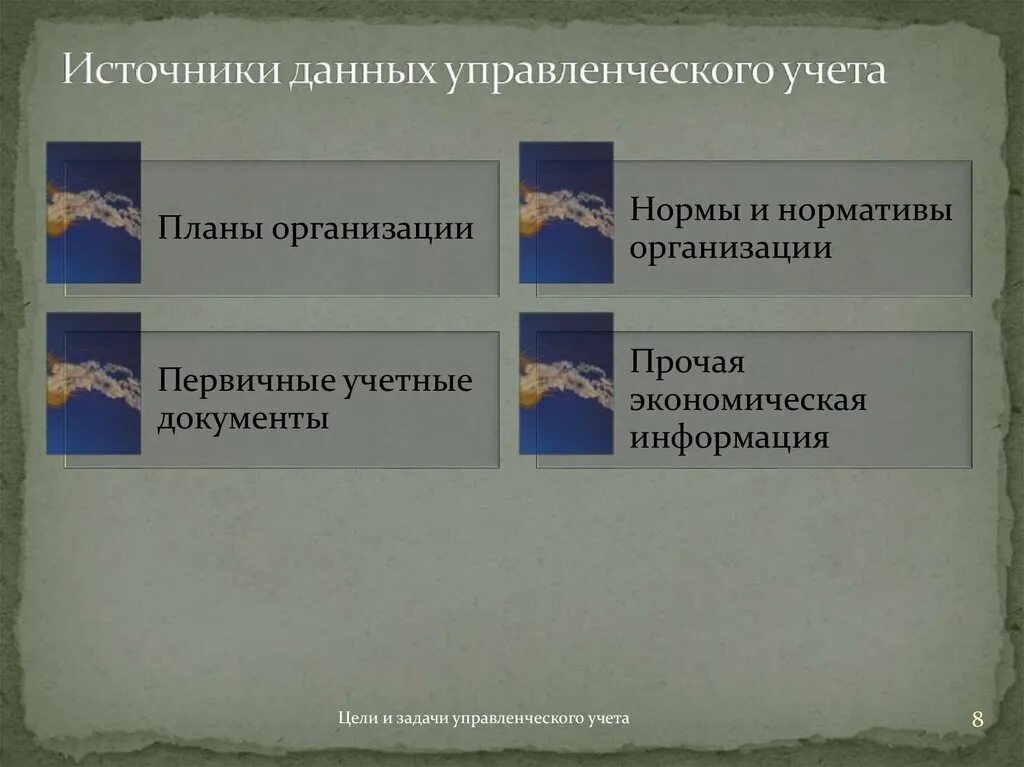 Источники информации управленческого учета. Источниками информации управленческого учета служат:.