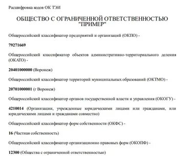 Как узнать коды статистики организации