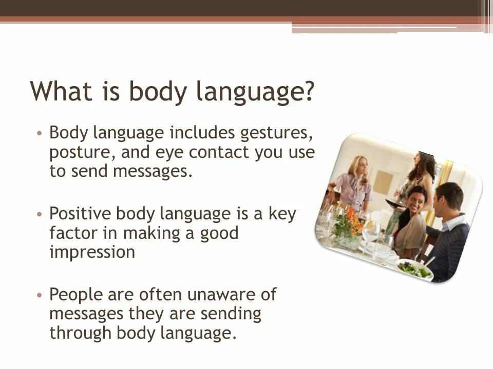 What is the body language. What is the body language