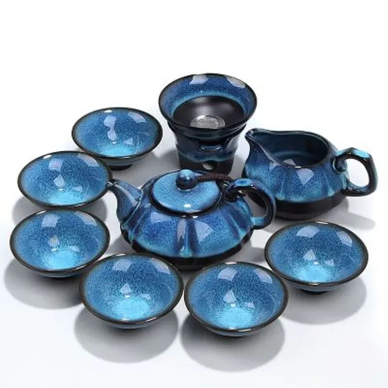 Чайный сервиз китай. Китайский чайный сервиз кунг фу с АЛИЭКСПРЕСС. Синяя керамическая посуда. Набор керамической посуды. Набор керамической посуды голубой.