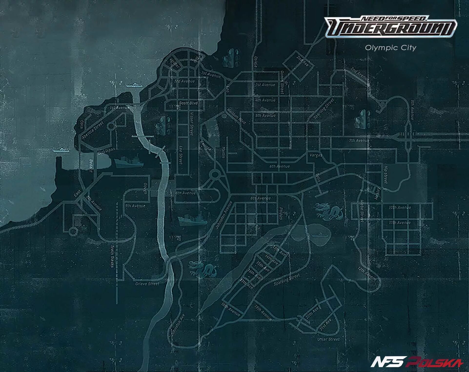 Nfs map. Олимпик Сити нфс андеграунд. Олимпик Сити need for Speed. Олимпик Сити need for Speed Underground. Карта Олимпик-Сити NFS.