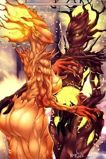 Skyrim Female monster Flame Atronach porn.