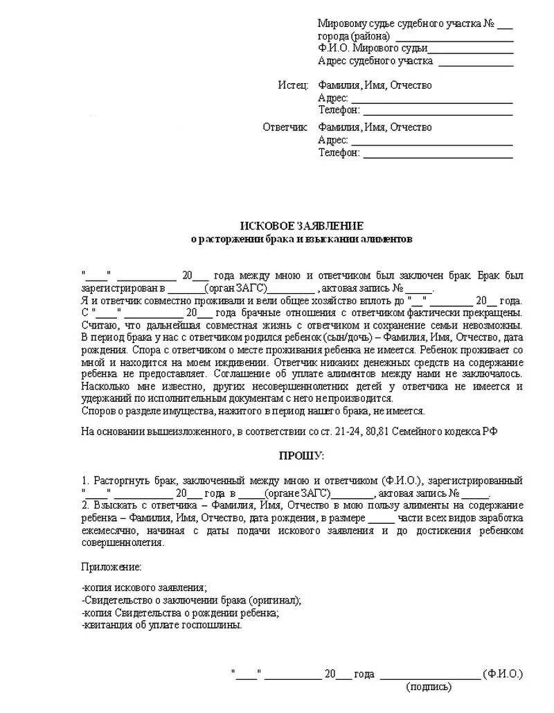 Составить заявление о разделе имущества. Исковое заявление на разделение имущества.