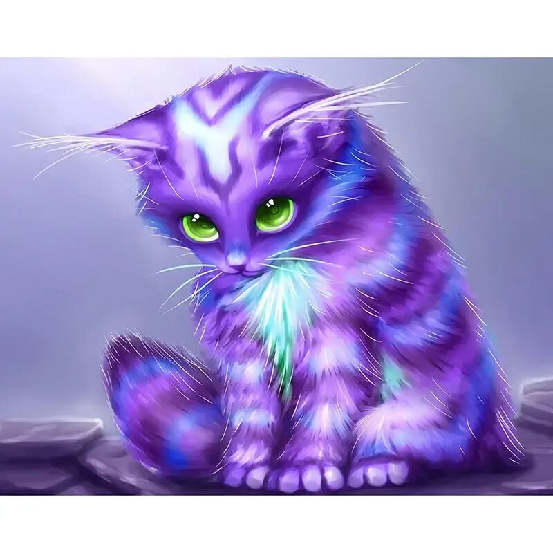 Перпл Кэт. Фиолетовый кот. Волшебные кошки. Фиолетовая кошка. Сказочные кошечки