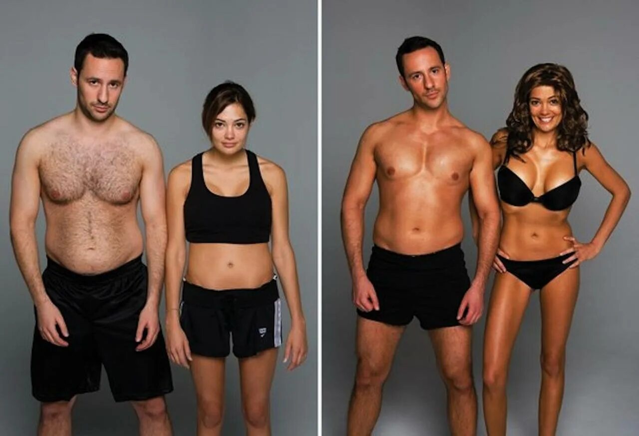 Быстрее дам. Изменение фигуры. Фигура до и после. Фигура мужчины и женщины. Трансформация тела.