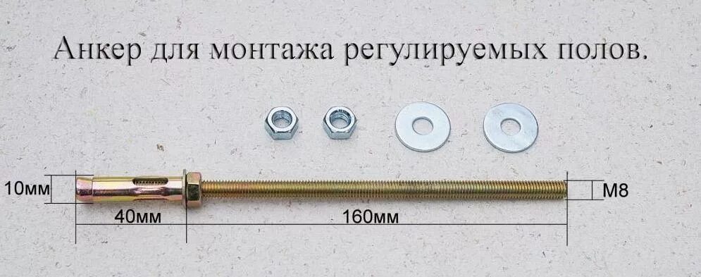 Анкер для регулируемого пола 200х10хм8. Анкер для регулируемого пола 140х10хм8 с гайками. Анкерный болт для регулируемого пола м8*200. Регулируемые анкера для лаг пола. Регулированный анкер для пола