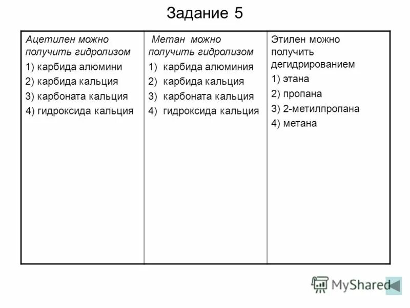 Метан с гидроксидом кальция