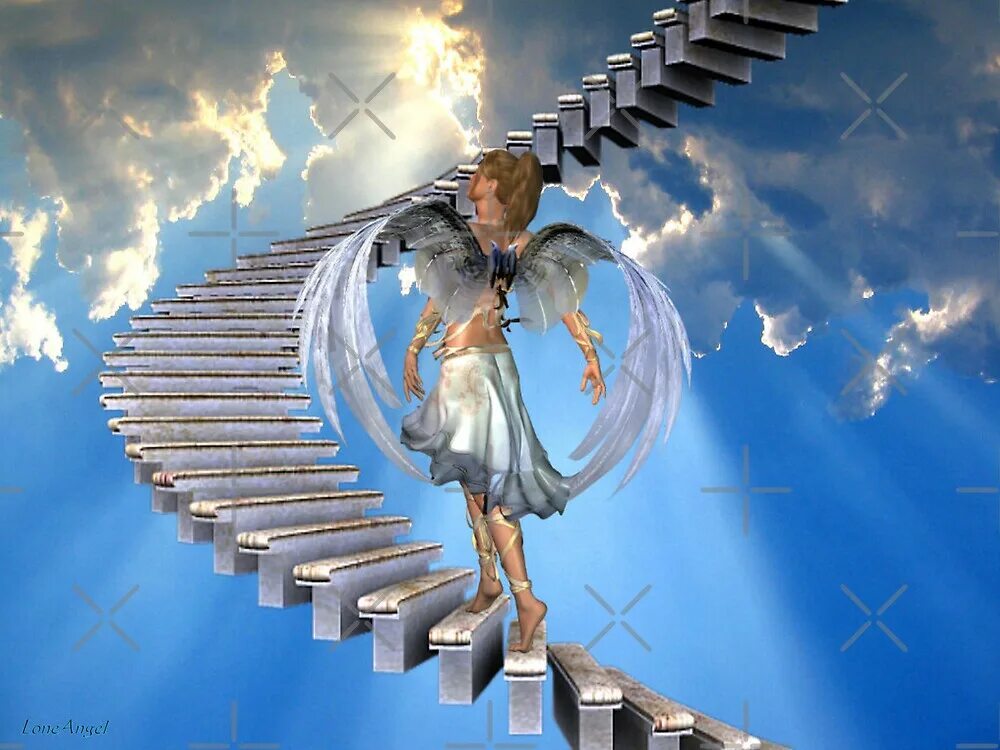 Ввысь слушать. Человек на лестнице в небо. Ангел на лестнице. Лестница на небеса. Лестница в небо с ангелами.