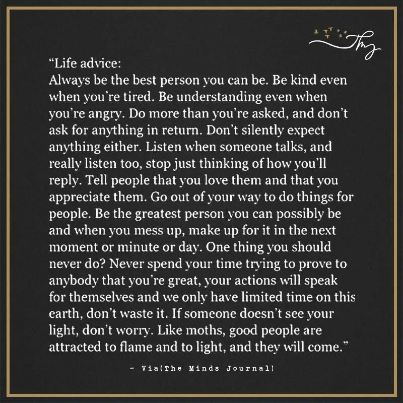 I always good advice