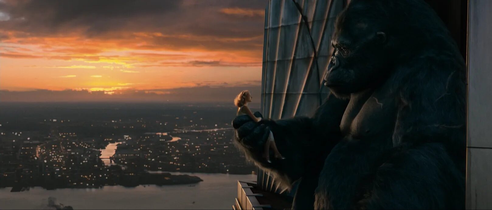 Kong scene. King kong climbing the empire state building. king kong climbing.