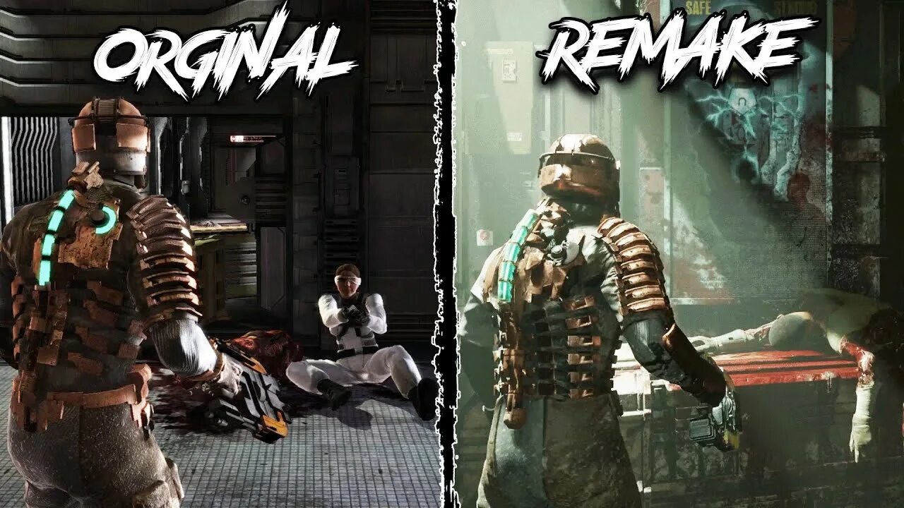 Dead Space оригинал и ремейк. Dead Space ремейк сравнение. Dead space remake языки