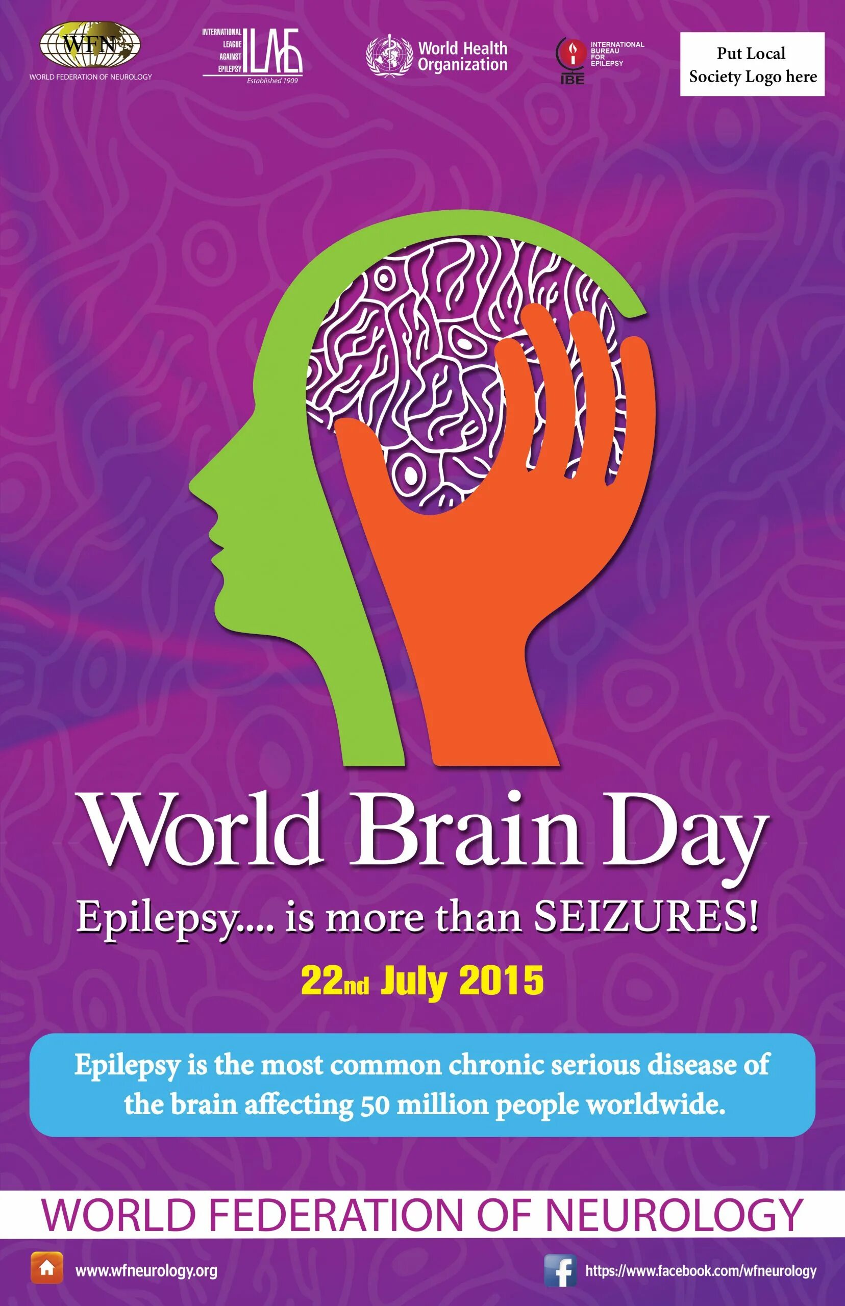 World brain. World Brain Day. Brain Day. The World for Brain. The International Bureau for Epilepsy (IBE).