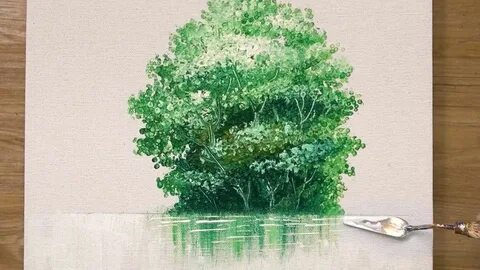 Рисунок дерева красками