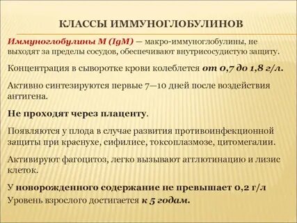 Иммуноглобулины проникающие через плаценту