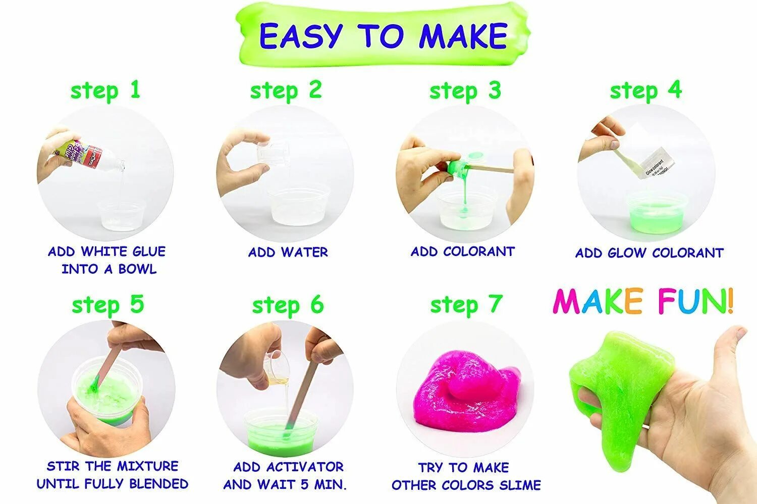 Сделать слайм за минуту. Make your own Slime инструкция. СЛАЙМ DIY Slime инструкция. DIY Slime инструкция на русском языке. Make your own Slime инструкция на русском.