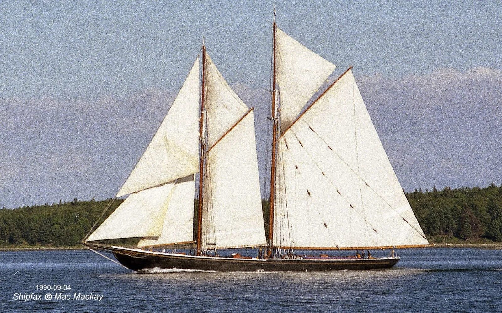 Небольшое двухмачтовое судно. Шхуна Bluenose. Марсельная гафельная шхуна. Парусная шхуна Блюноуз. Шхуна Bluenose II.