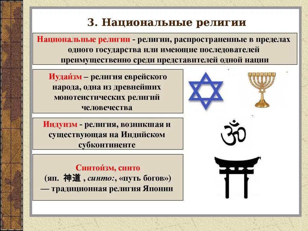 Определить основное в мировых религиях. Национально-государственные религии иудаизм Индуизм конфуцианство. Мировые и национальные религии. Национальные религии Обществознание. Мировые религии и национальные религии.