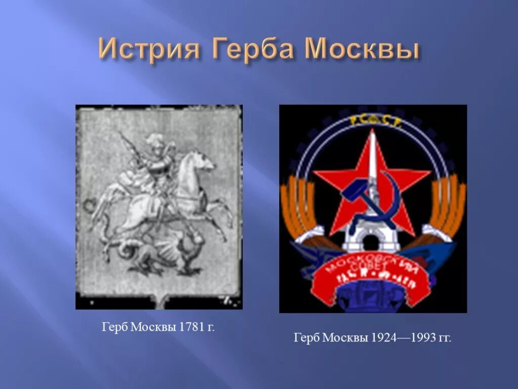 Герб Москвы 1924—1993 гг.. Герб Москвы 1993 года. Герб Москвы 1924 г.