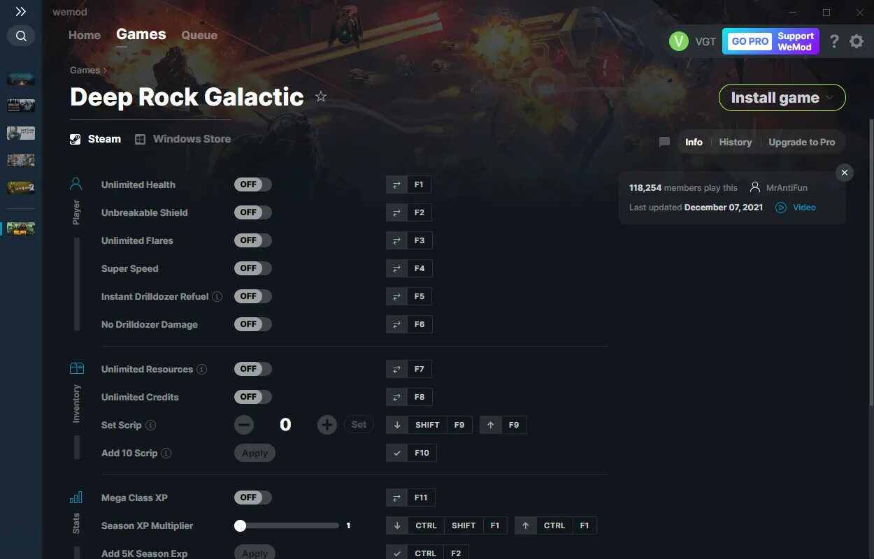 Читы на deep rock galactic