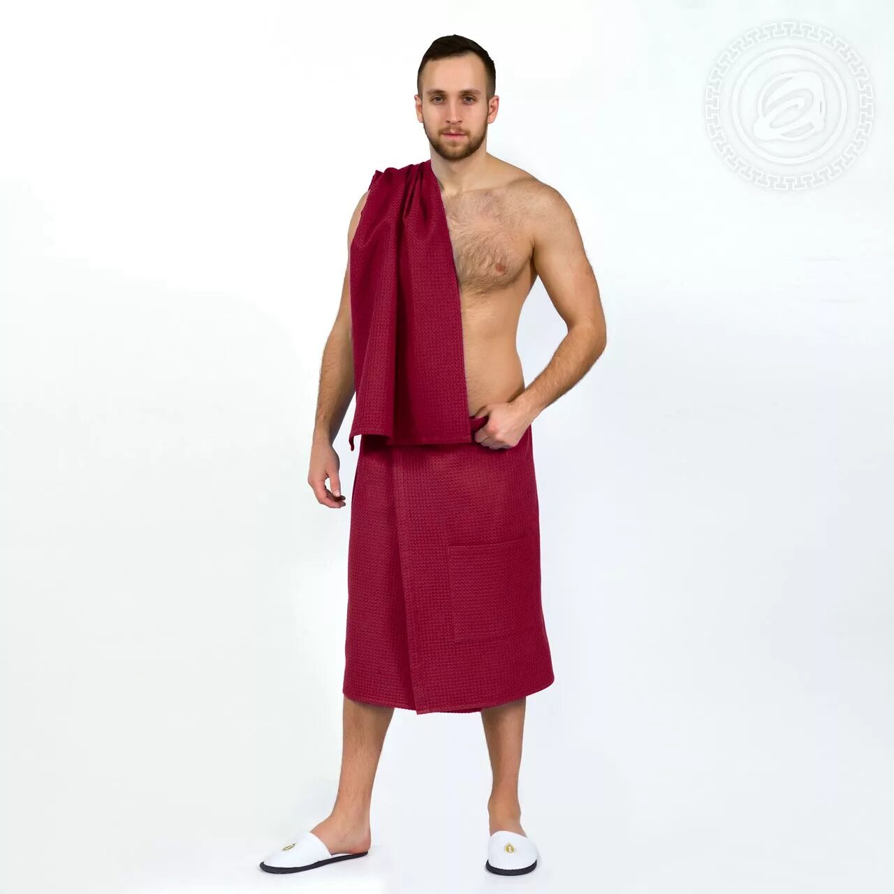 Мужские банные полотенца. Набор для сауны мужской велюровый Karna Koral - синий-(Саксен). Набор для сауны мужской килт полотенце серый. Полотенце для бани мужское. Банное полотенце на липучке для мужчин.
