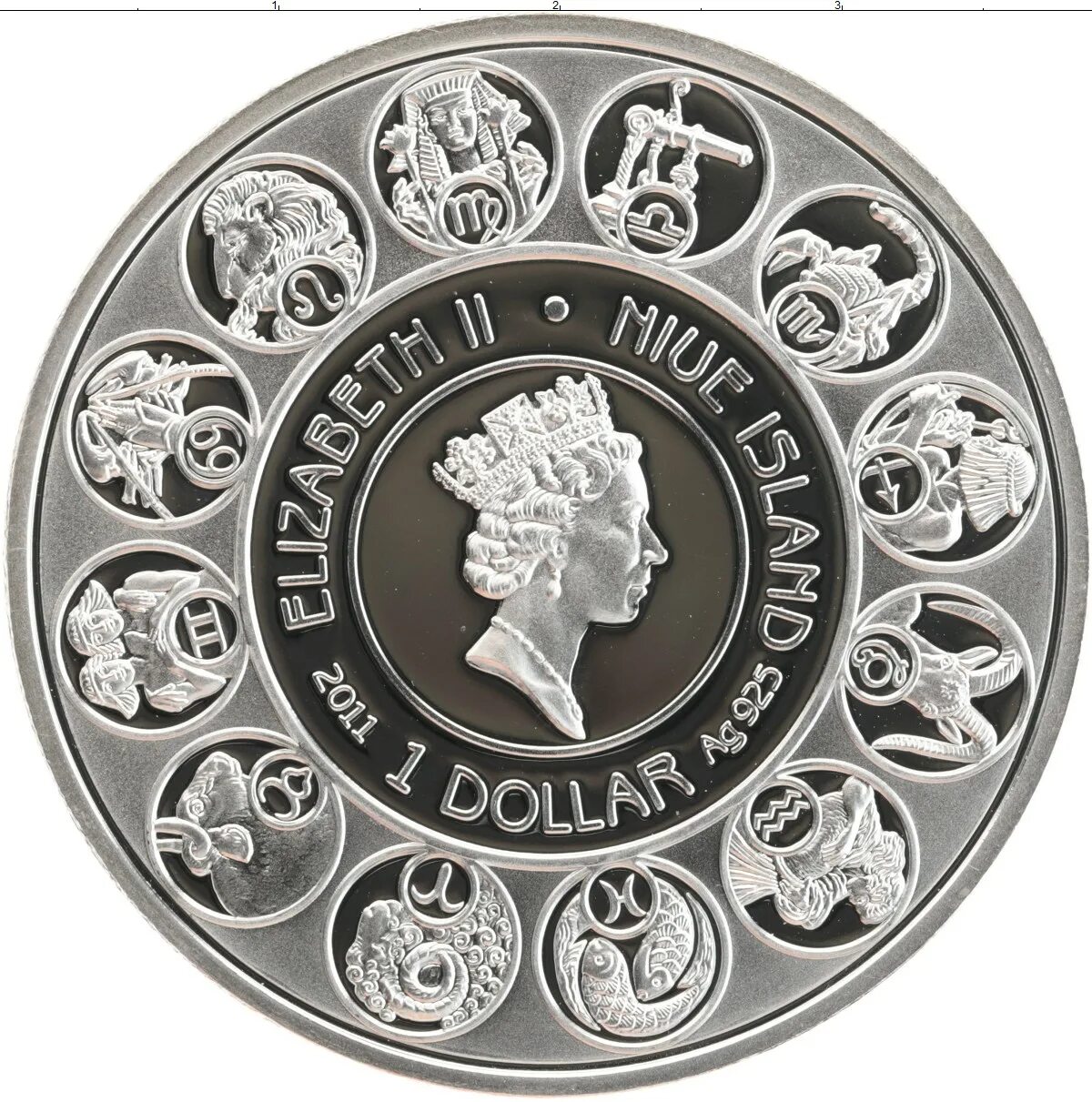 Монета знак зодиака купить. Ниуэ 1 доллар, 2010 знаки зодиака - Водолей. Монеты Дева серебро Ниуэ. Монеты Ниуэ знаки зодиака. Монета Ниуэ 2010 1 доллар серебро.