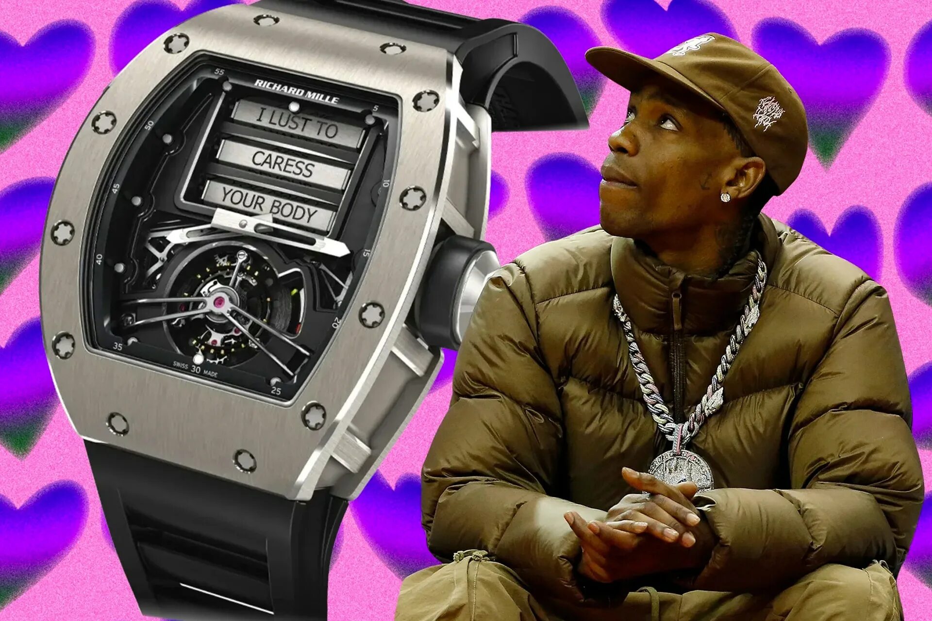 Часы Тревис Трэвис Скотт. Ришар Милле. Richard Mille RM 69. Watch up the this