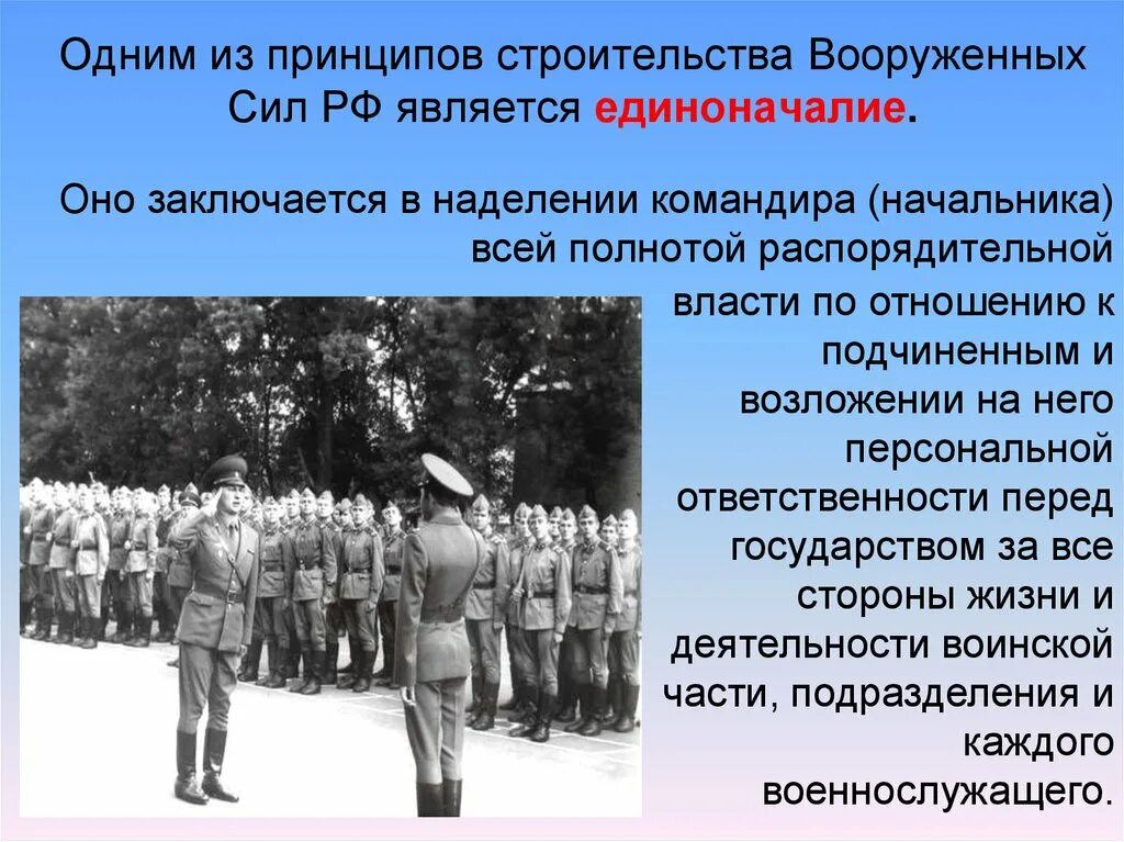 Что такое принцип единоначалия в Вооруженных силах РФ?. Основные принципы единоначалия в армии. Единоначалие принцип строительства Вооруженных сил РФ. Принципы строительства вс РФ.