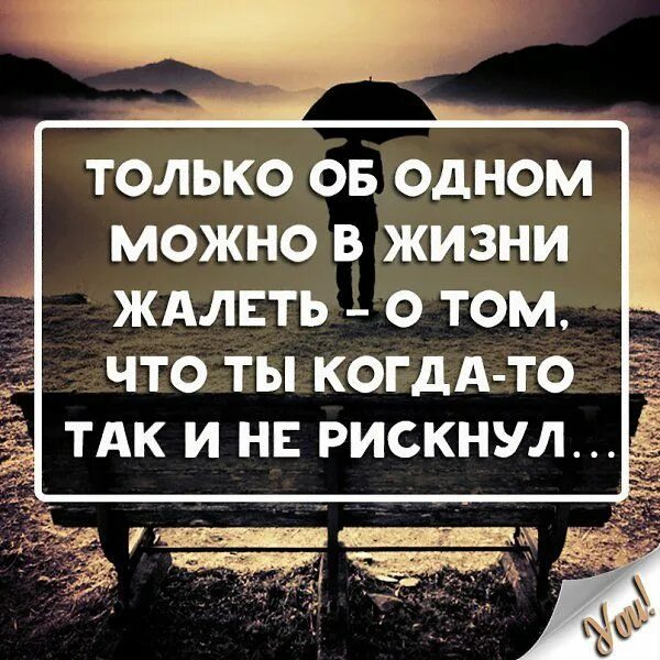 Только об одном можно в жизни жалеть. Я жалею только об одном. Лучше рискнуть. Только об одном в жизни можно жалеть о том что ты когда то не рискнул. Песня рискни давай попробуй