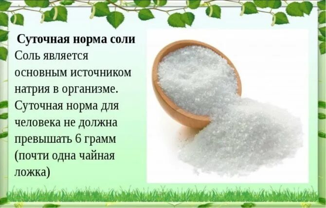 Какое количество соли можно употреблять. Суточная потребность соли для человека. Суточная норма соли. Норма соли в день для человека. Норма соли в день для человека в граммах.