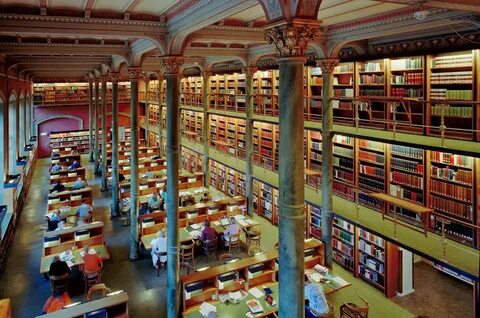 I go to library