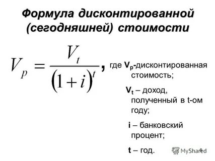 Дисконтирование определяется